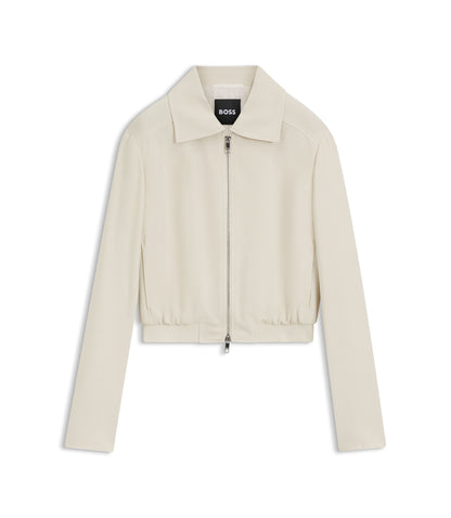 Boss Regular Fit Blazer In Soft Crepe White Women's