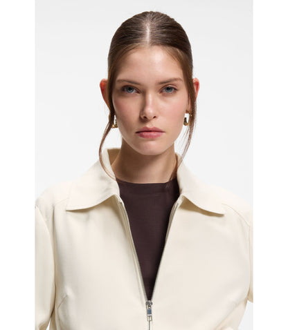 Boss Regular Fit Blazer In Soft Crepe White Women's