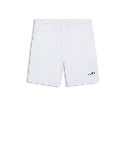 Boss Active Stretch Shorts In Quick Dry Fabric White