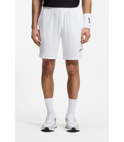 Boss Active Stretch Shorts In Quick Dry Fabric White