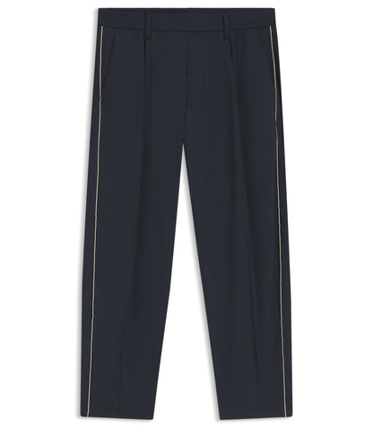 Boss Tapered Fit Trousers With Water Repellent Finish Dark Blue