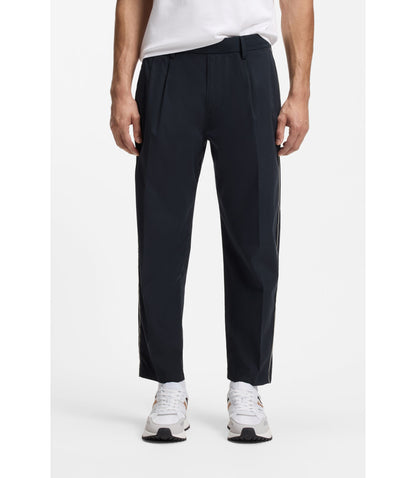 Boss Tapered Fit Trousers With Water Repellent Finish Dark Blue