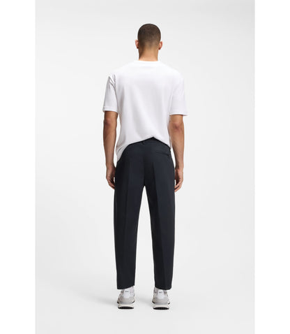 Boss Tapered Fit Trousers With Water Repellent Finish Dark Blue