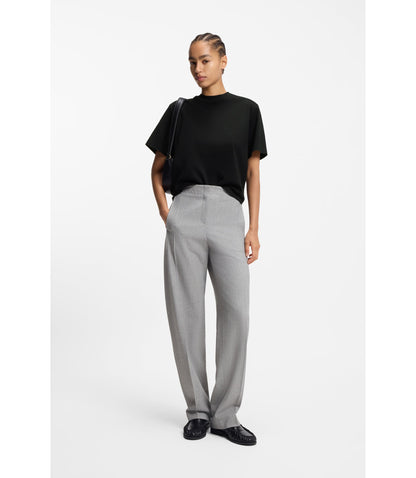 Boss Relaxed Fit T Shirt In Mercerized Cotton Black Women's