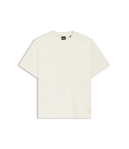 Boss Relaxed Fit T Shirt In Mercerized Cotton White Women's