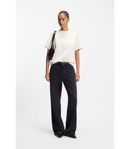 Boss Relaxed Fit T Shirt In Mercerized Cotton White Women's