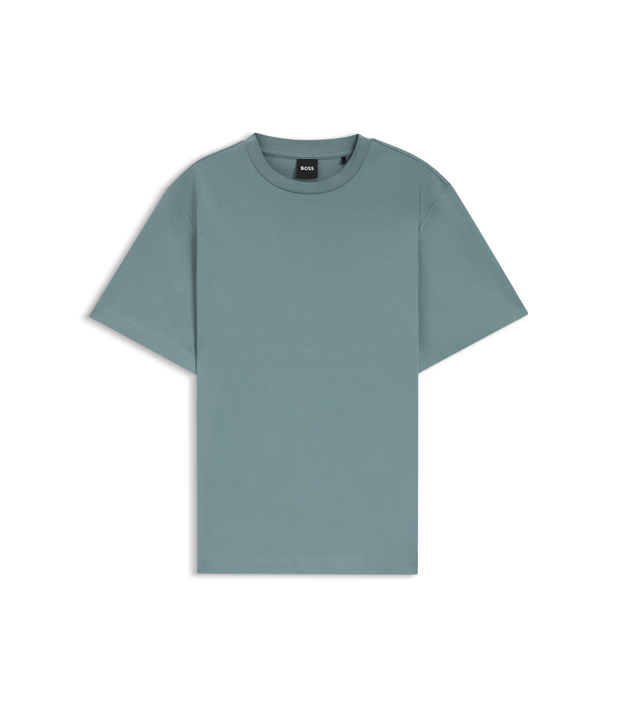 Boss Relaxed Fit T Shirt In Mercerized Cotton Blue Women's