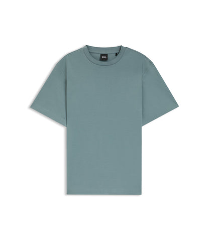 Boss Relaxed Fit T Shirt In Mercerized Cotton Blue Women's