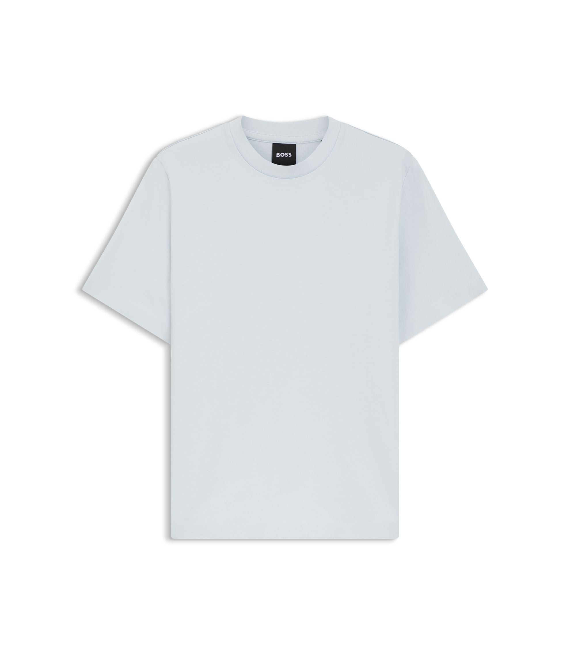 Boss Relaxed Fit T Shirt In Mercerized Cotton Light Blue Women's
