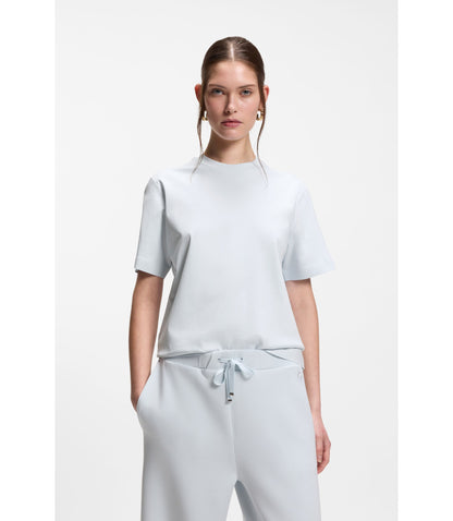Boss Relaxed Fit T Shirt In Mercerized Cotton Light Blue Women's