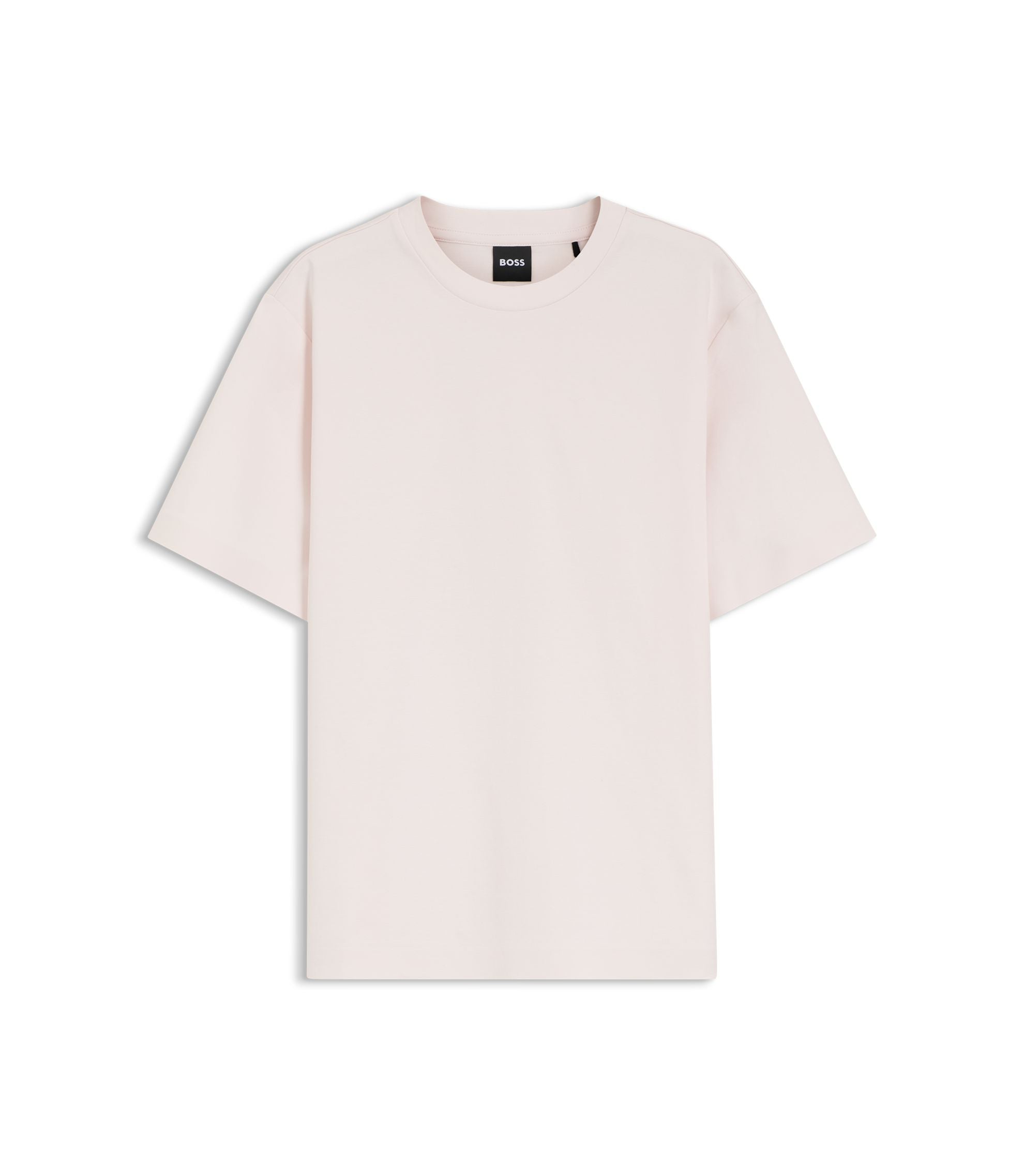 Boss Relaxed Fit T Shirt In Mercerized Cotton Light Pink Women's