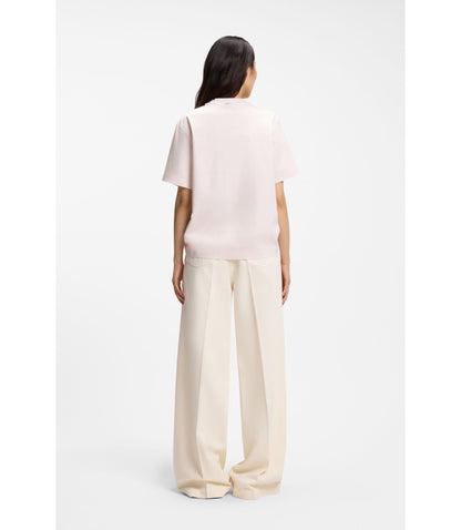 Boss Relaxed Fit T Shirt In Mercerized Cotton Light Pink Women's