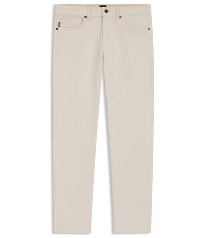 Boss Delaware Trousers In Stretch Cotton Canvas Light Grey