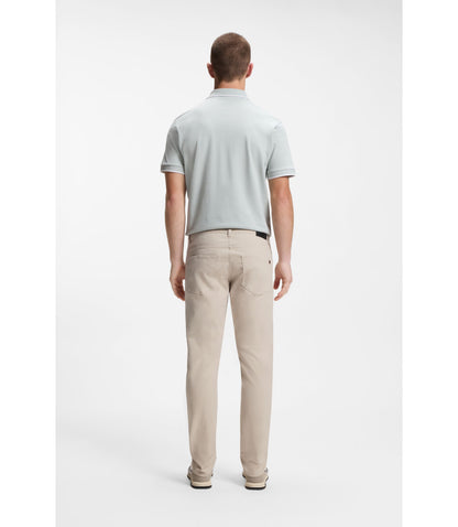 Boss Delaware Trousers In Stretch Cotton Canvas Light Grey