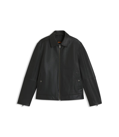 Boss Nappa Leather Jacket In A Regular Fit Black