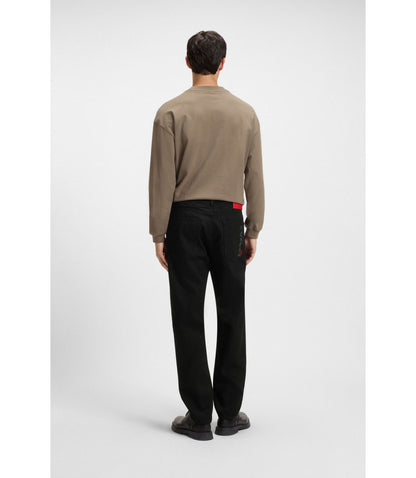 Hugo Black Tapered Fit Jeans In Japanese Denim Black