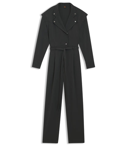 Boss Jumpsuit In Sandwashed Fabric Light Grey Women's