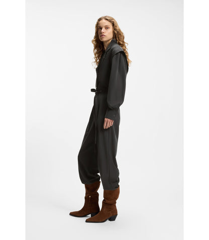 Boss Jumpsuit In Sandwashed Fabric Light Grey Women's