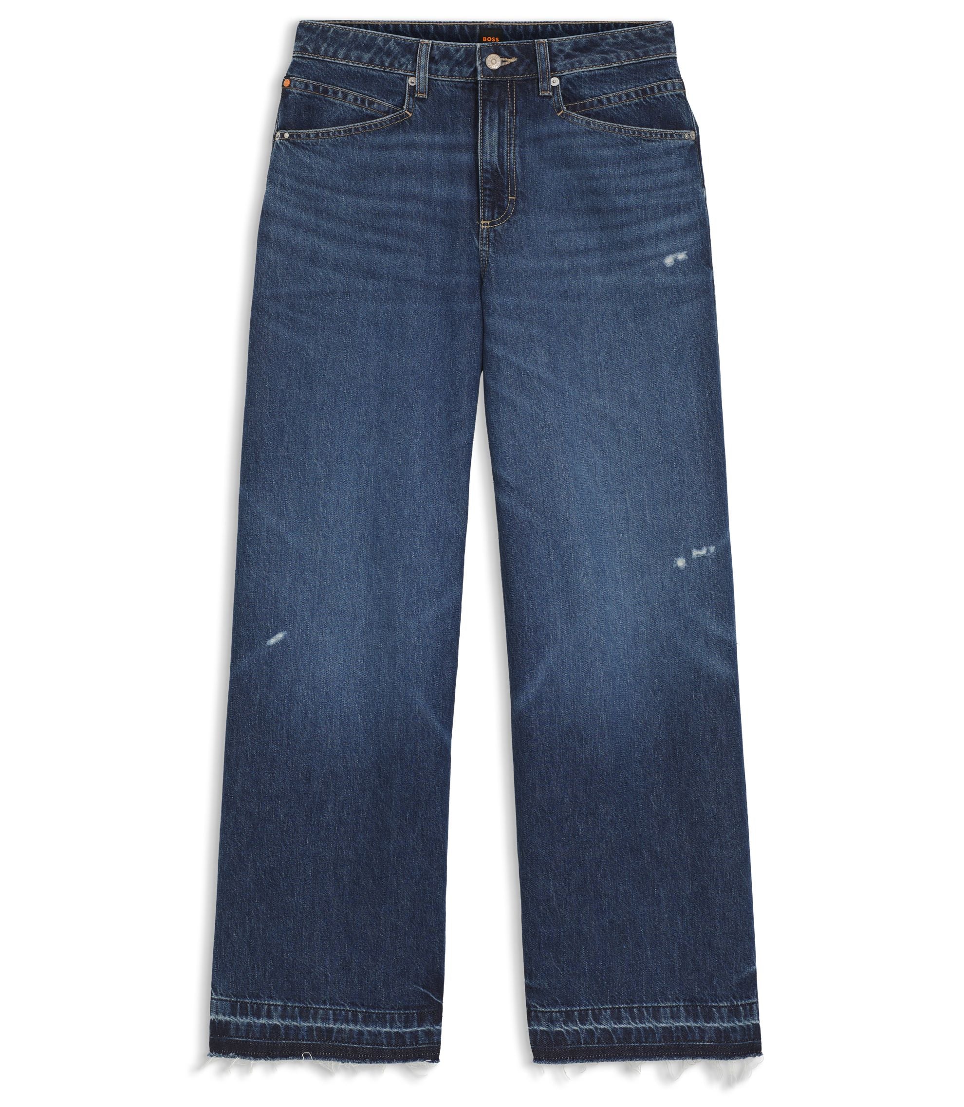 Boss Blue Relaxed Fit Jeans In Rigid Denim Blue Women's