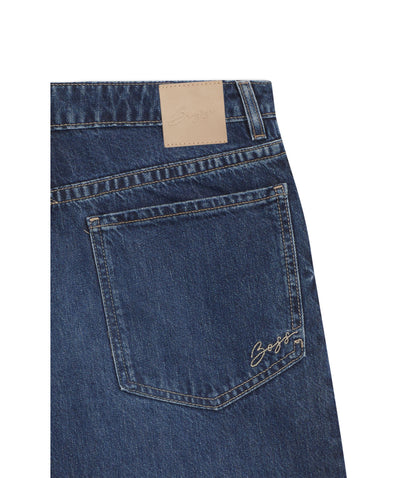 Boss Blue Relaxed Fit Jeans In Rigid Denim Blue Women's