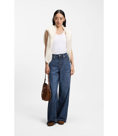 Boss Blue Relaxed Fit Jeans In Rigid Denim Blue Women's