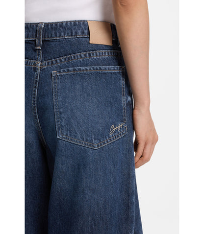 Boss Blue Relaxed Fit Jeans In Rigid Denim Blue Women's