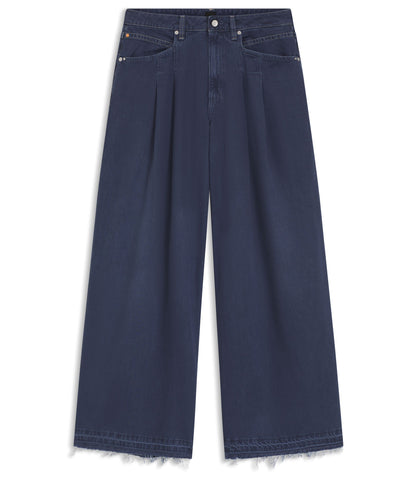 Boss Relaxed Fit Jeans With Wide Leg Grey Women's