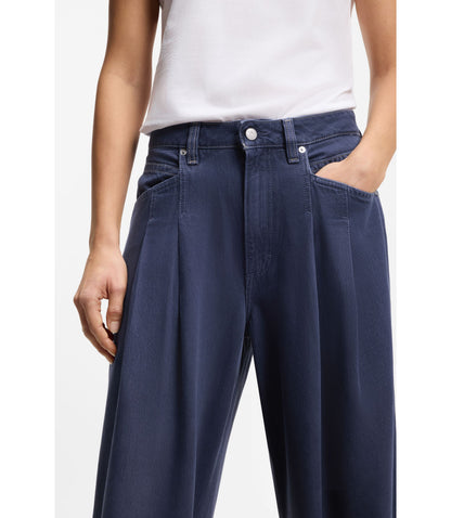 Boss Relaxed Fit Jeans With Wide Leg Grey Women's