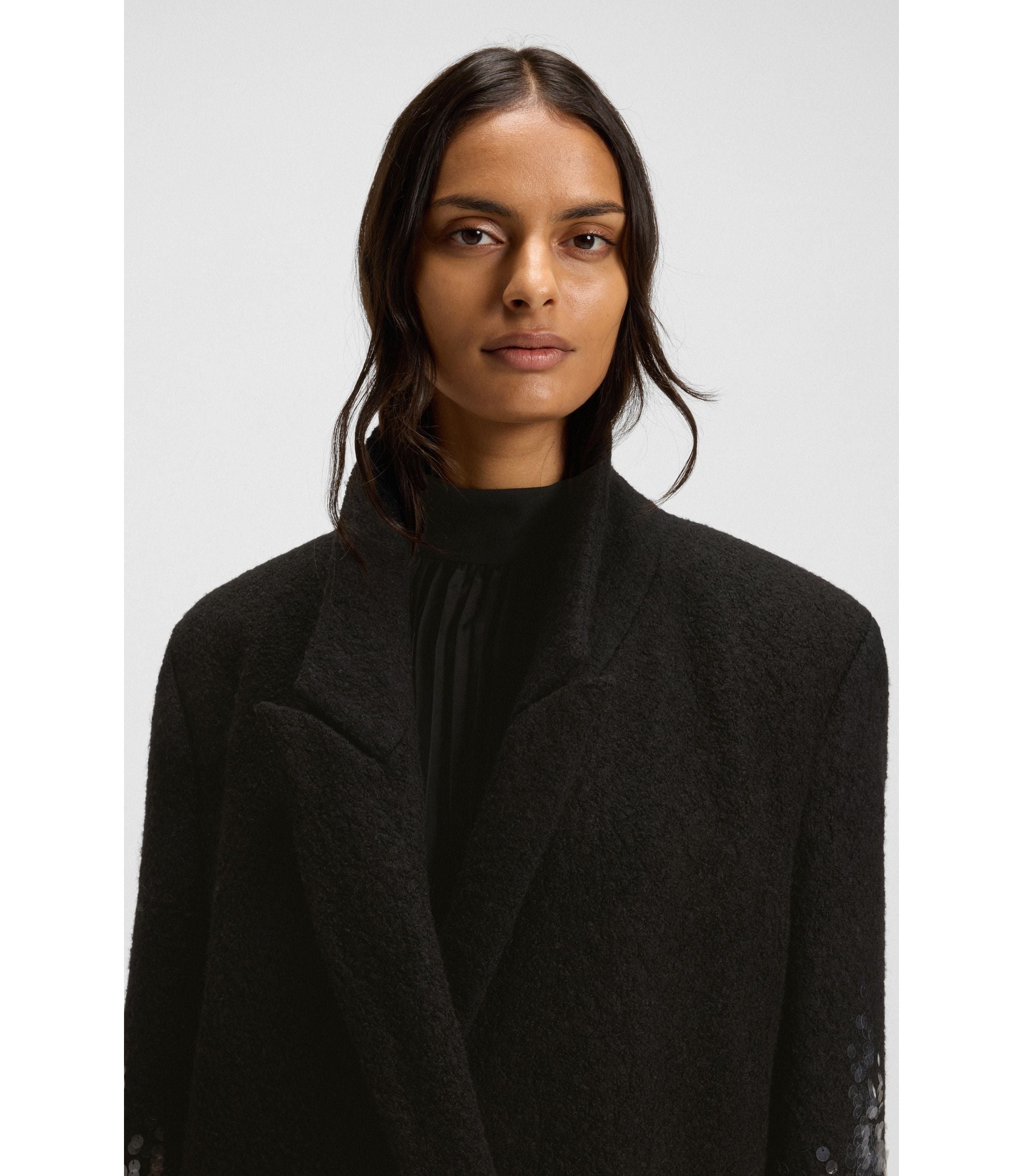 Boss Formal Coat With Sequin Embellishments Patterned Women's
