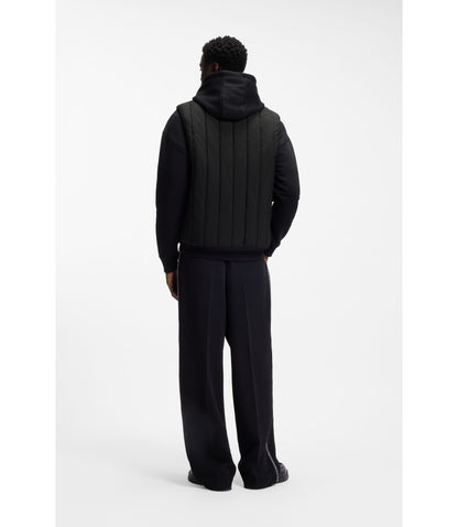 Hugo Lightweight Gilet With Vertical Quilting Black