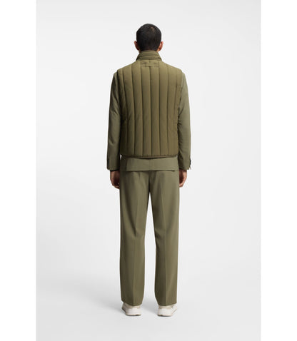 Hugo Lightweight Gilet With Vertical Quilting Light Green