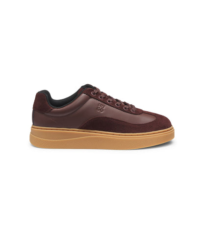 Hugo Suede Trim Trainers With Low Profile Dark Brown Womens Dark Brown