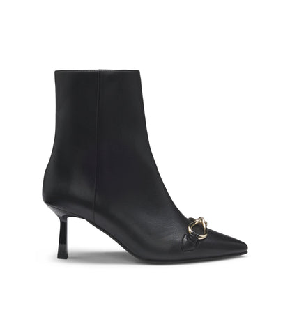 Hugo Hardware Trim Ankle Boots In Faux Leather Black Womens Black