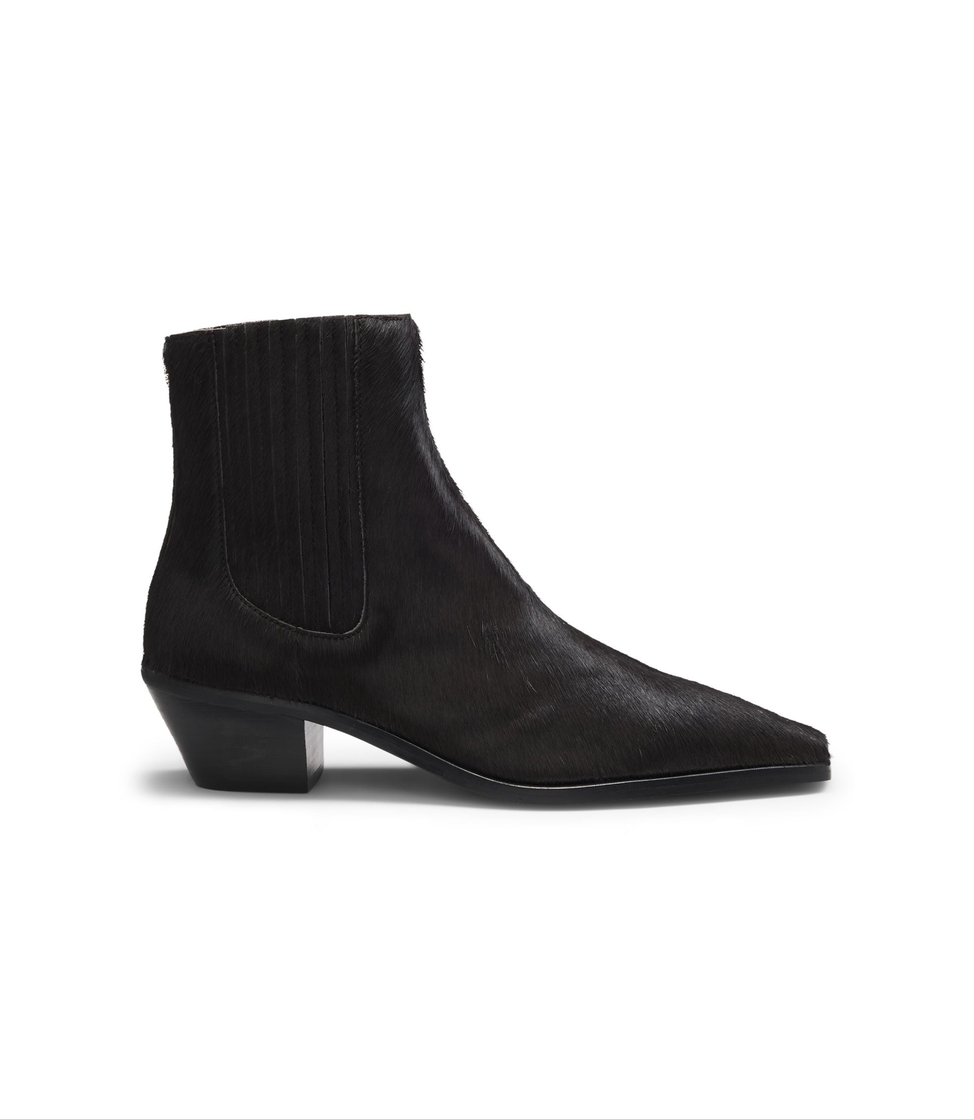 Boss Ankle Boots In Pony Hair Leather Dark Purple Womens Dark Purple