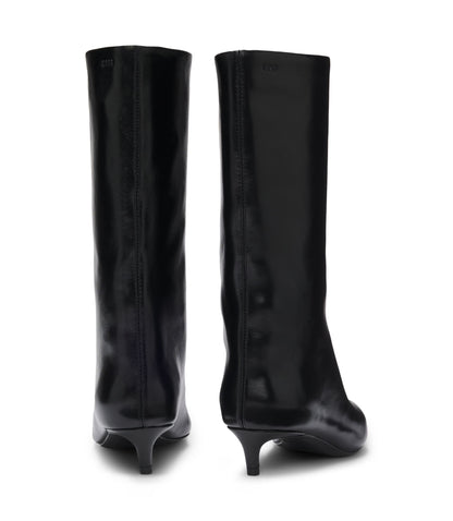 Boss Leather Boots With 35Cm Heel Black Womens Black