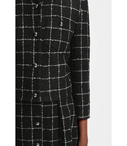 Hugo Regular Fit Blazer In Checked Boucl Patterned Women's