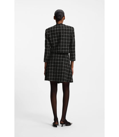 Hugo Regular Fit Blazer In Checked Boucl Patterned Women's