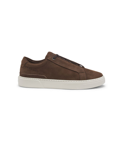 Boss Gary Trainers In Nubuck Dark Brown Dark Brown