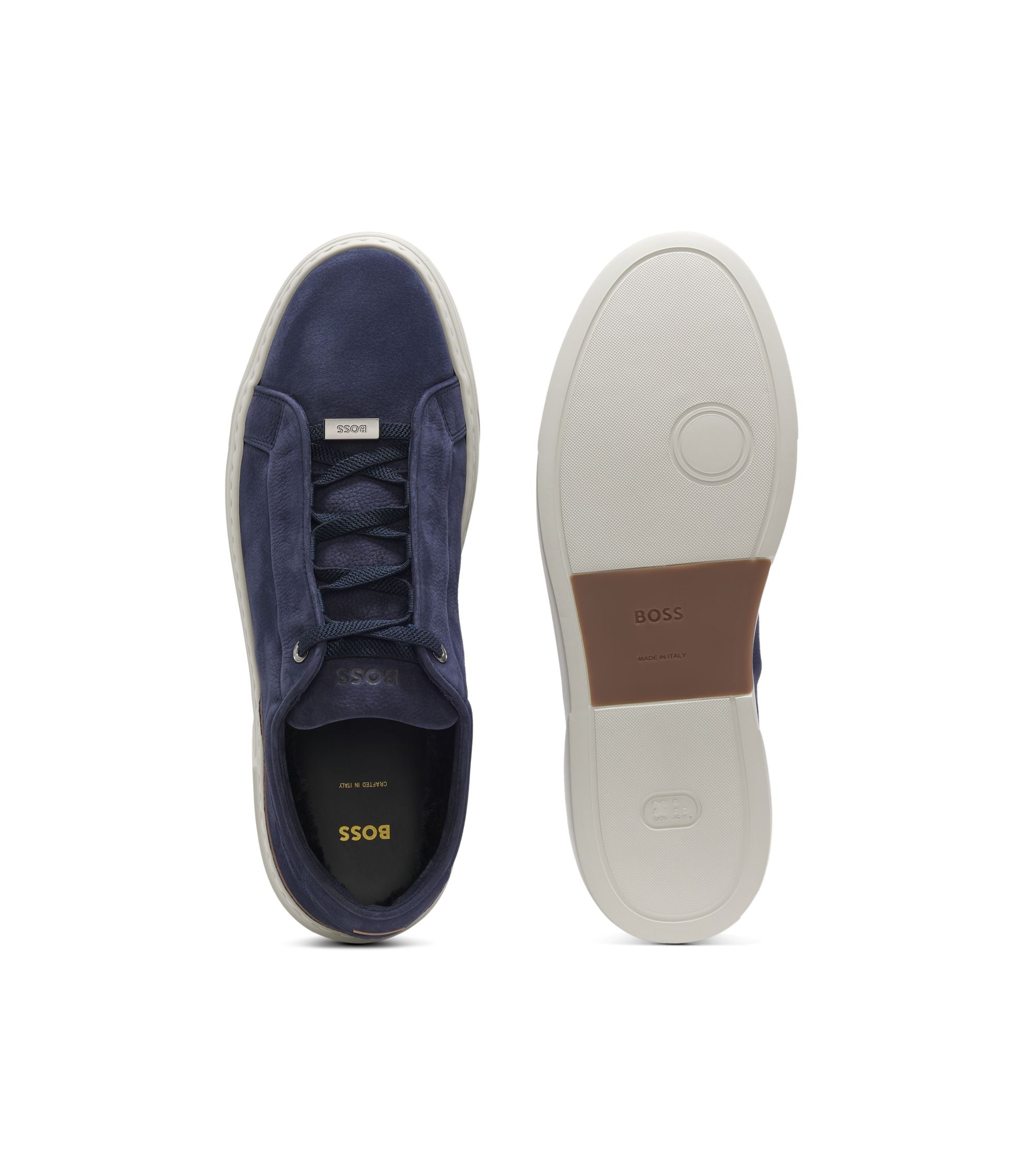 Boss Gary Trainers In Nubuck Dark Blue Dark Blue