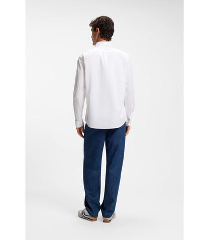 Boss Regular Fit Shirt In Stretch Cotton Dobby White