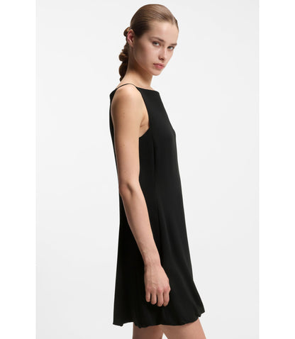Hugo Front Pleat Dress With Balloon Skirt Black Women's