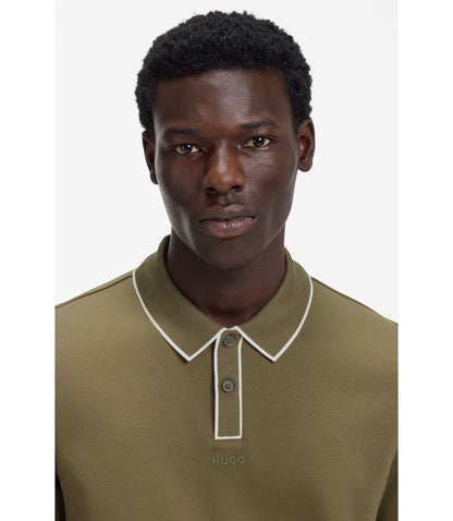Hugo Luxury Cotton Polo Shirt With Contrast Trim Light Green
