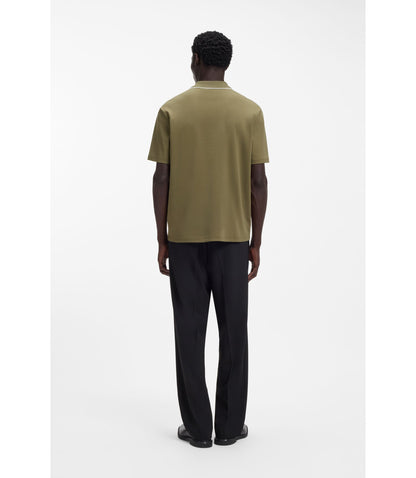 Hugo Luxury Cotton Polo Shirt With Contrast Trim Light Green