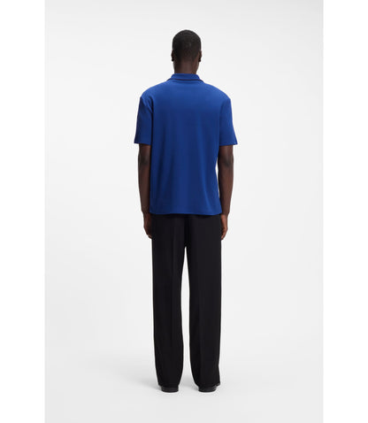 Hugo Luxury Cotton Polo Shirt With Contrast Trim Light Blue
