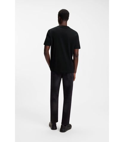 Hugo Gradient Logo T Shirt In Cotton Jersey Black