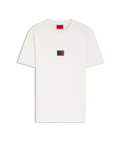 Hugo Gradient Logo T Shirt In Cotton Jersey White