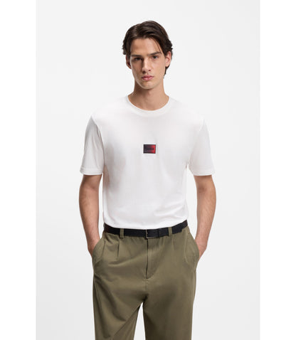 Hugo Gradient Logo T Shirt In Cotton Jersey White