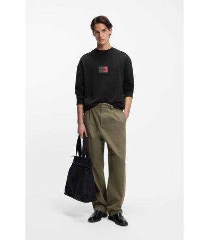 Hugo Gradient Logo Sweatshirt In Cotton Terry Black