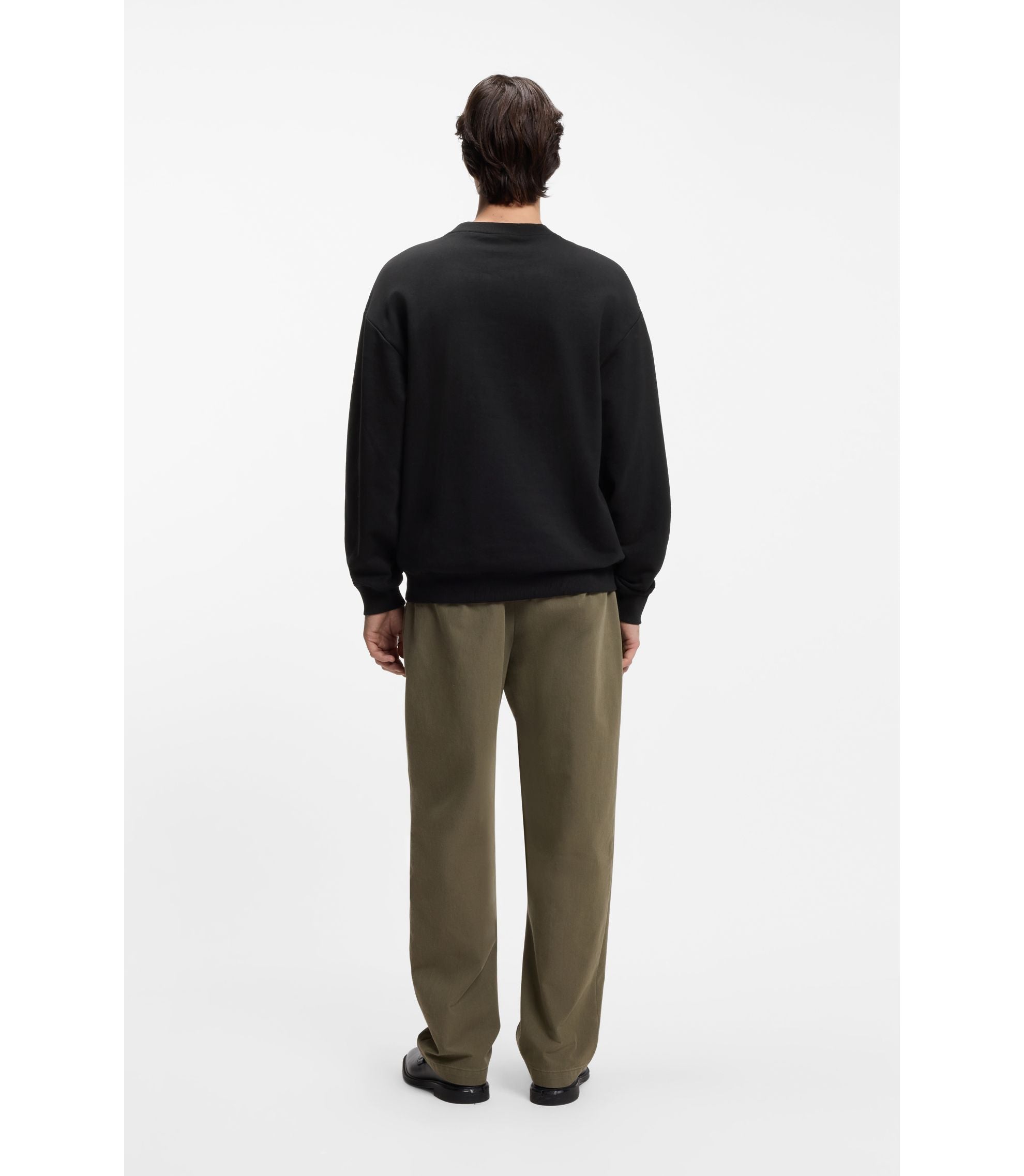 Hugo Gradient Logo Sweatshirt In Cotton Terry Black