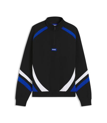 Hugo Stretch Cotton Sweatshirt With Colourful Panelling Black